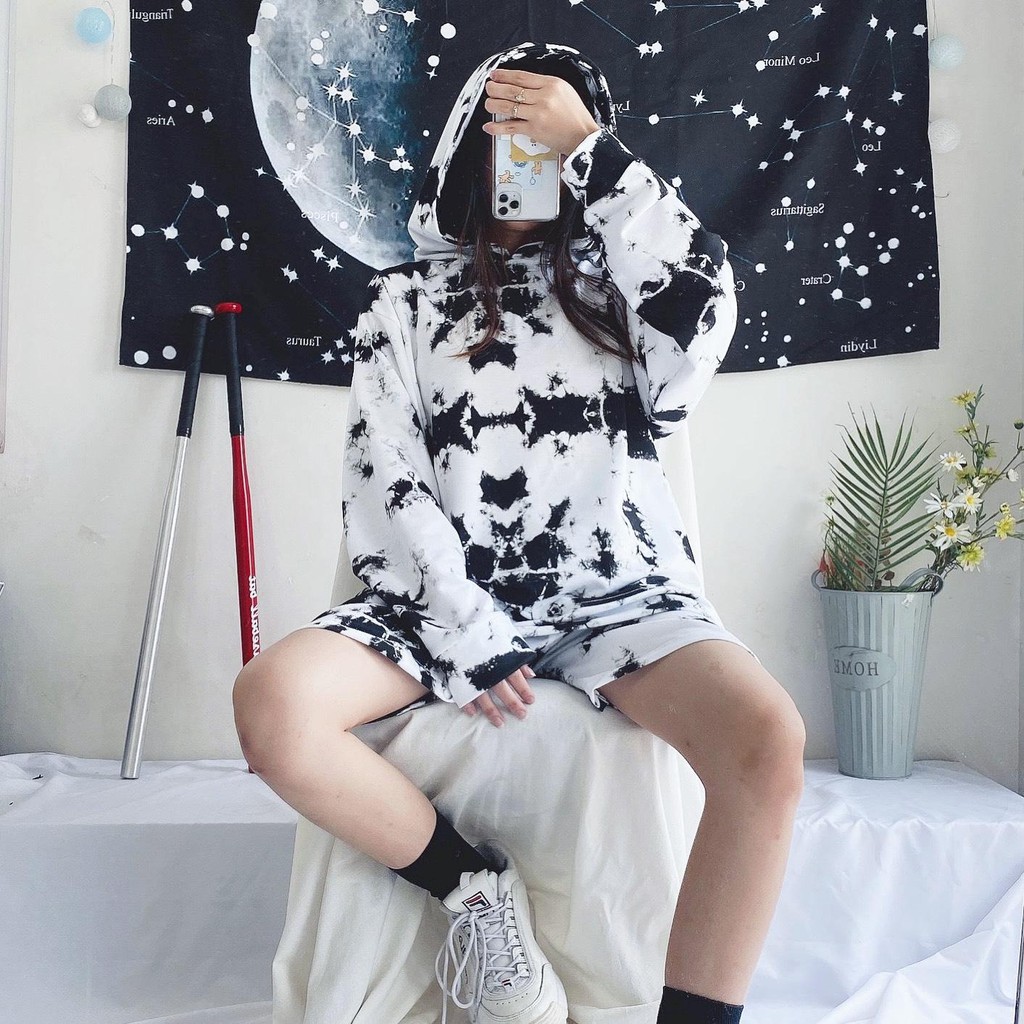 Combo áo quần hoodie loang màu siêu chất ulzzang unisex