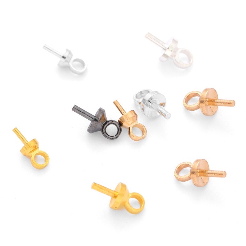 50 Phụ kiện hạt mắt cừu tròn Beadia bằng đồng làm trang sức diy