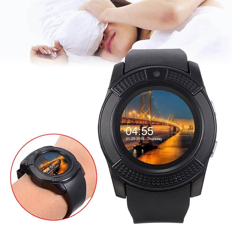 Mới Đồng Hồ Thông Minh V8 Bluetooth Màn Hình Cảm Ứng Theo Dõi Sức Khỏe Cho iOS ☆Brzonesemall