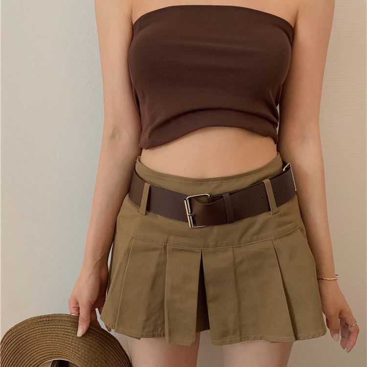 Váy Nữ Ngắn Lưng Cao Xếp Li Thời Trang Mùa Hè