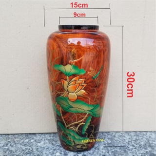 Lộc bình gỗ phong thủy - Lục bình gỗ cắm hoa, trang trí hoa sen nổi, đơn giá tính cho 1 bình gỗ