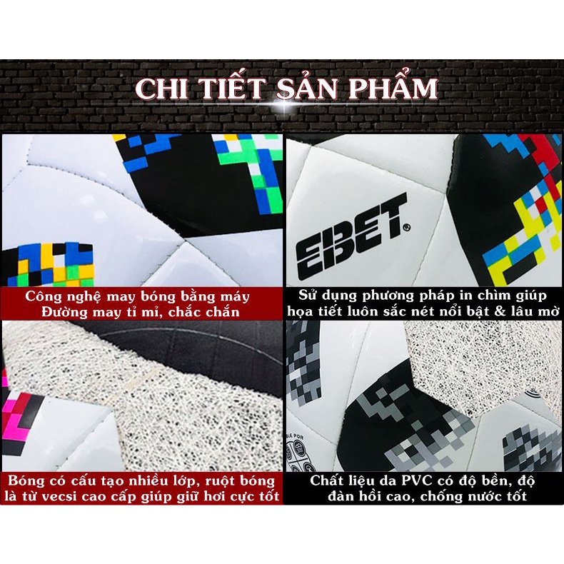 Hà nội Ship 1h-Quả Bóng Đá EBET Việt nam Cờ đỏ 2021 Số 5 Da PU Tiêu Chuẩn Thi Đấu