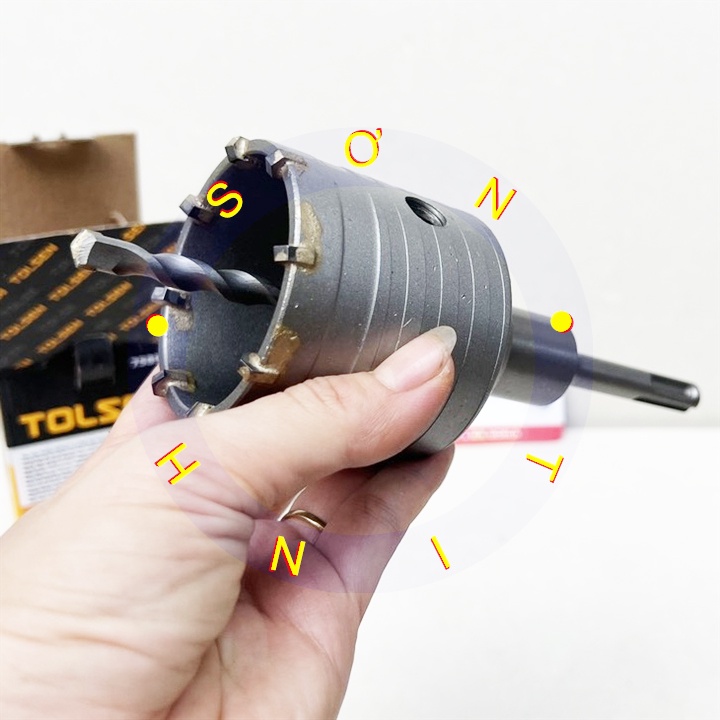 Mũi khoan lỗ khoét lỗ tường bê tông 65mm TOLSEN 75891