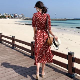 Đầm cổ chữ v phong cách thời trang hàn quốc có size S-XL