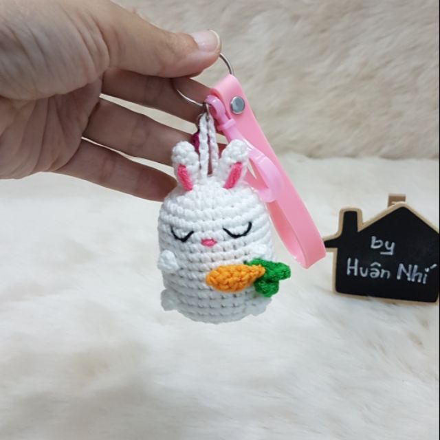 Móc khóa thú len handmade - thỏ cute
