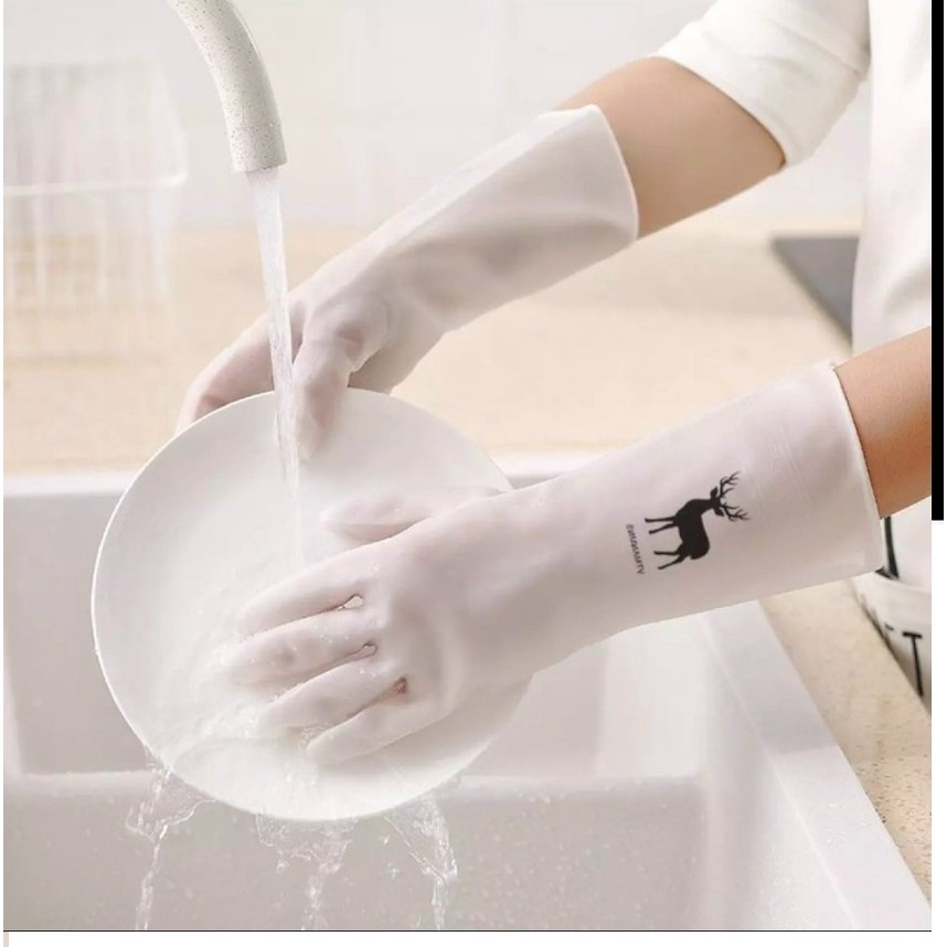 Găng tay siêu dai trắng