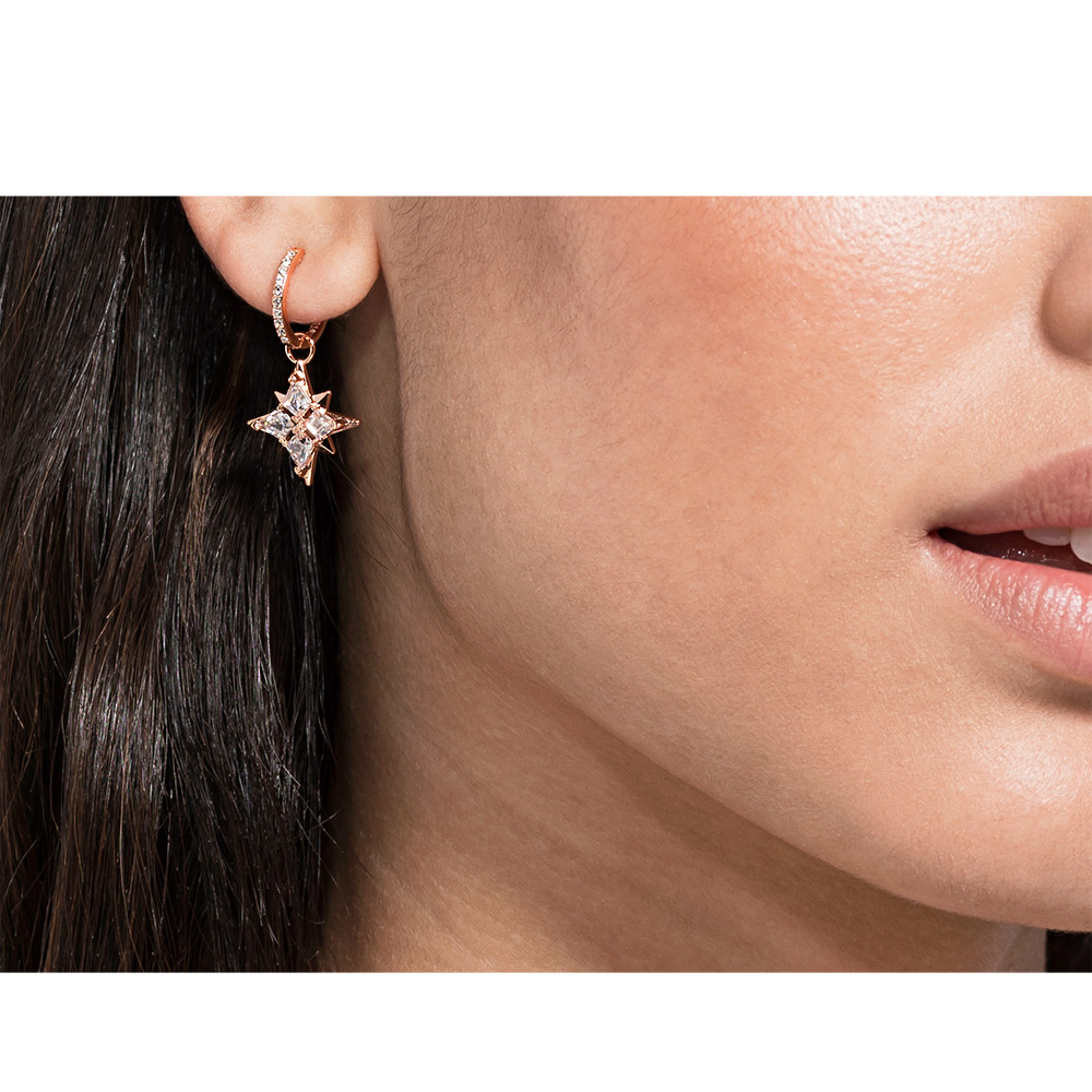 FLASH SALE 100% Swarovski Bông Tai Cá Tính Nữ YMBOL Hình dạng ngôi sao lãng mạn mang nhiều chất cổ điển FASHION Earrings trang sức đeo Trang sức