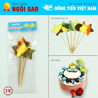 [Freeship] Topper giấy NHŨ tráng gương SAO DT - Màu VÀNG - Bịch 6c