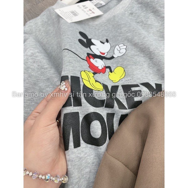 Bộ Mickey nữ chất nỉ đẹp siêu ấm thời trang Banamo Fashion 197