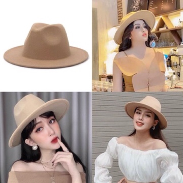 Mũ phớt fedora dạ trơn
