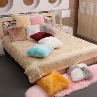 Gối tựa lông chồn có sẵn ruột bông