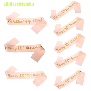 1 Băng Đeo Chéo Vải Satin In Chữ Happy Birthday