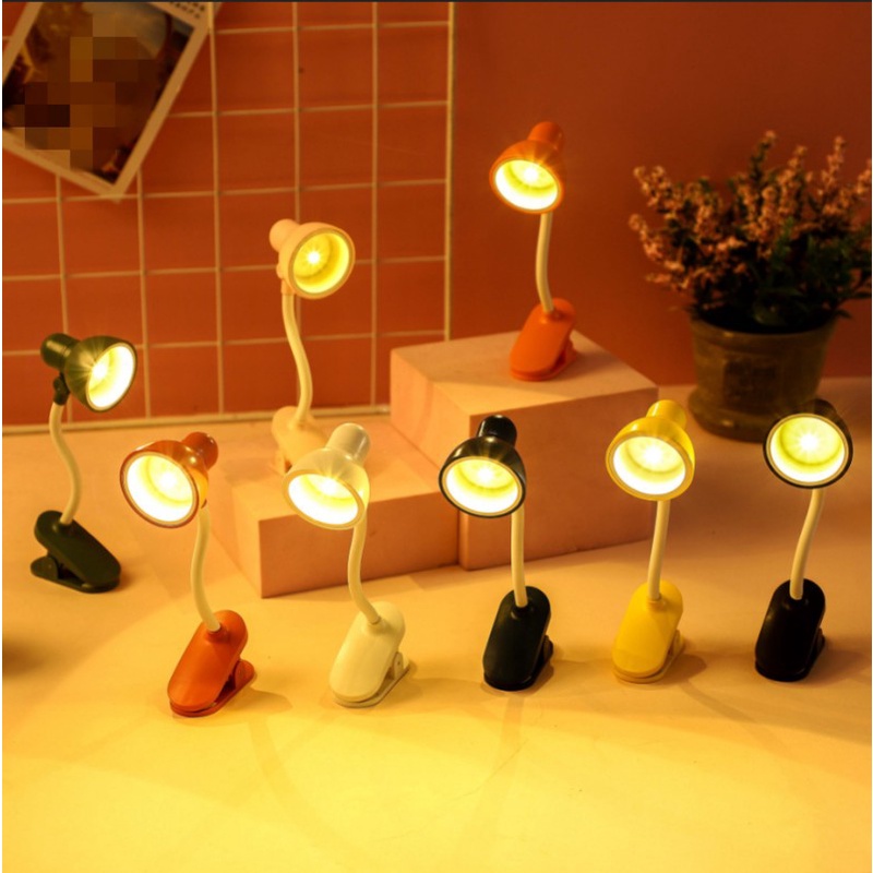 [Màu Sắc Ngẫu Nhiên] Đèn LED Cổ Ngỗng Dạng Kẹp Linh Hoạt Có Thể Điều Chỉnh Đèn Đọc Sách Tiết Kiệm Năng Lượng / Đèn Đọc Sách Nhỏ