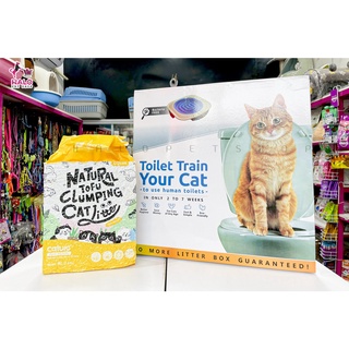 COMBO BỘ TẬP ĐI VỆ SINH BỒN CẦU & CÁT ĐẬU PHỤ DÀNH CHO MÈO