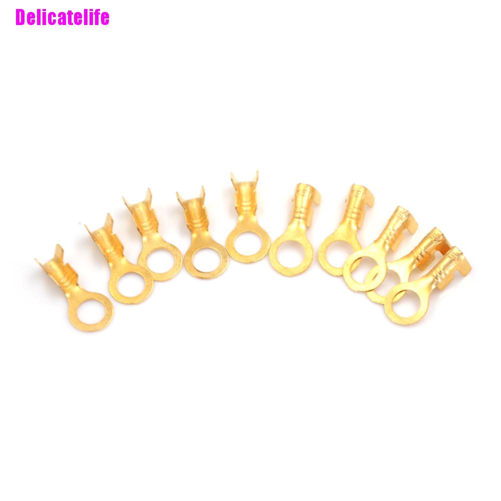 100 Đầu Nối Dây Điện Bằng Đồng Thau Mạ Vàng 5.2mm