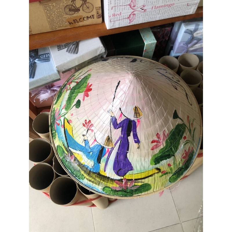 Nón lá vẽ tay dễ thương cho bé yêu 32cm và 35cm hình ảnh nhẹ nhàng