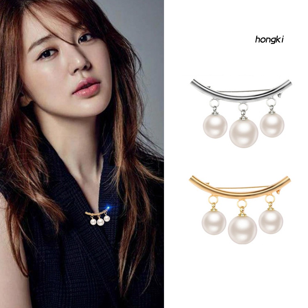 Ghim cài áo đính ngọc trai nhân tạo thời trang dành cho bạn nữ