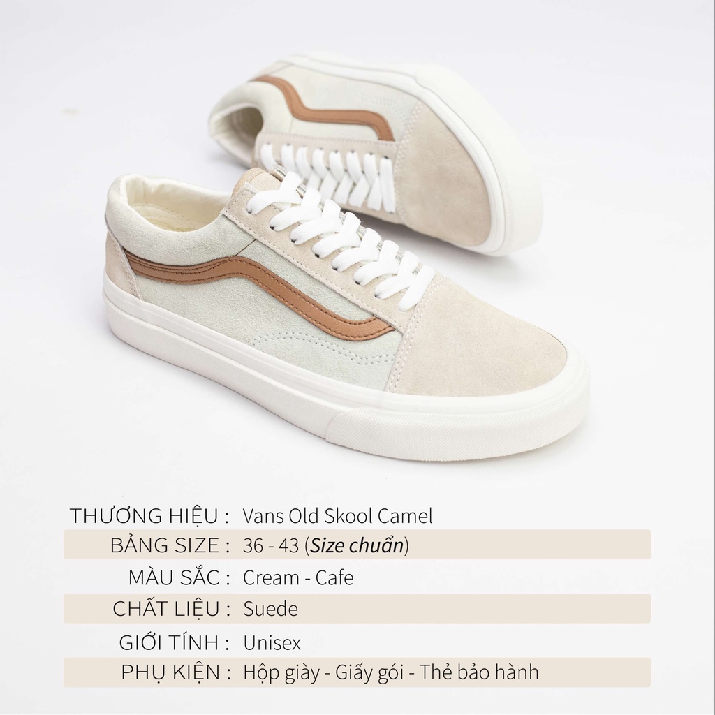 Vans old skool camel CHÍNH HÃNG nam nữ, giày vans cao cấp full box