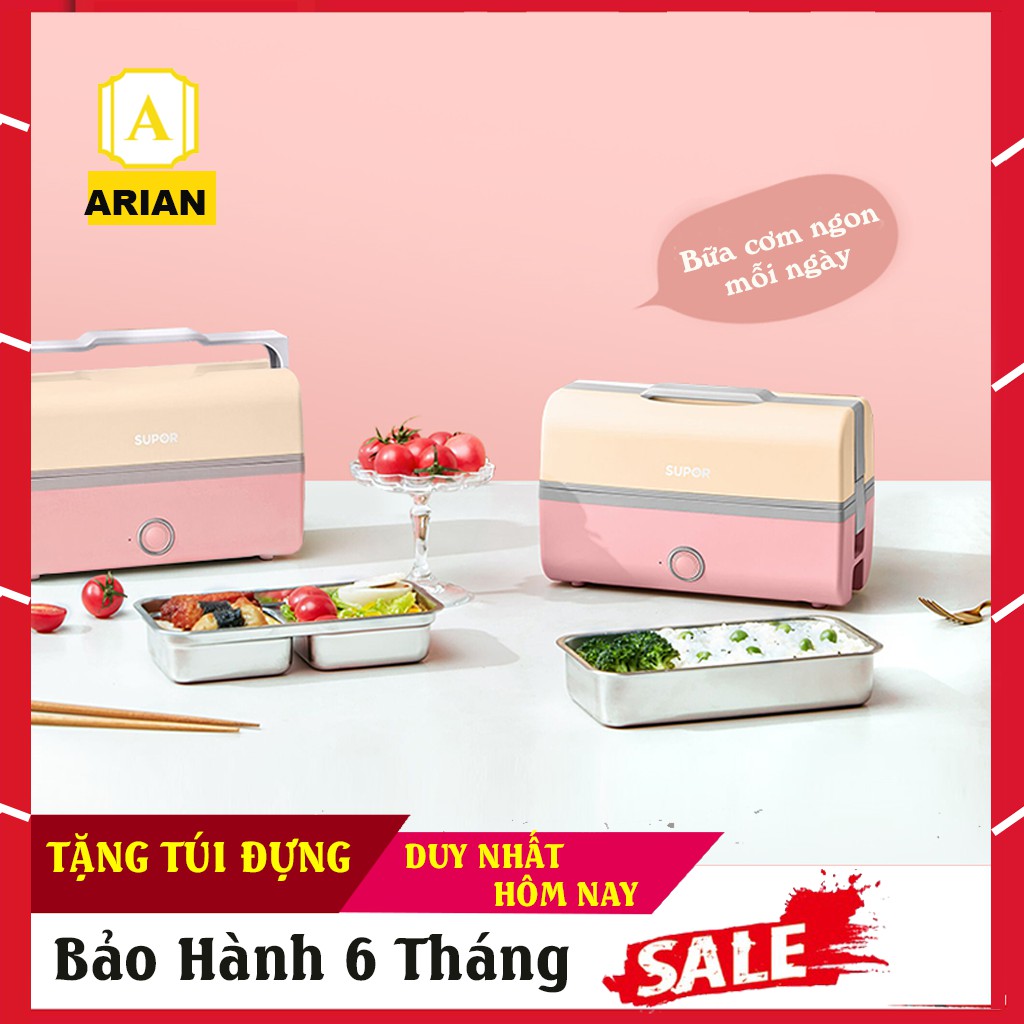 [ CHÍNH HÃNG ] Hộp Cơm Cắm Điện 2 Tầng Hâm Nóng Đồ Ăn Lõi Inox 304 Cực Chất Sang Chảnh BH 6 Tháng