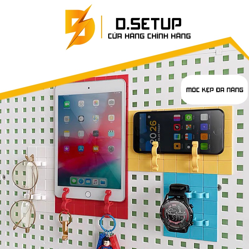 Móc kẹp đa năng gắn bảng treo tường pegboard - móc kẹp trang trí bảng pegboard treo tường Fun Grid