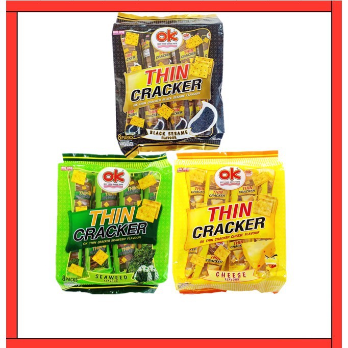 Hàng mới Bánh quy giòn OK THIN BISCUIT CRACKER Thái Lan 360g lát mỏng