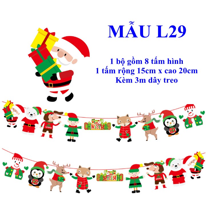 Trang trí noel, cờ treo noel mẫu L29
