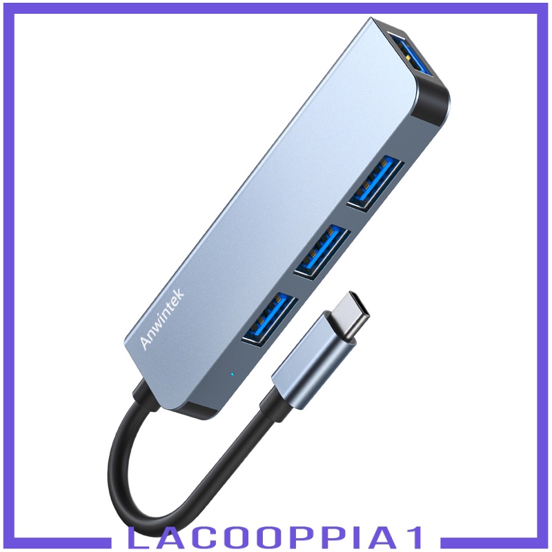 [LACOOPPIA1] USB-C Type C to USB 3.0 USB 2.0 4 Port Hub Adapter Splitter Expansion Silver