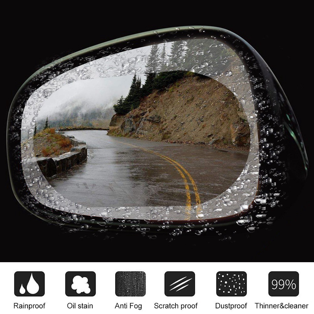 Set 2 miếng dán kính chiếu hậu xe hơi chống lóa/sương mù/nước mưa nhập khẩu Nhật bản cao cấp