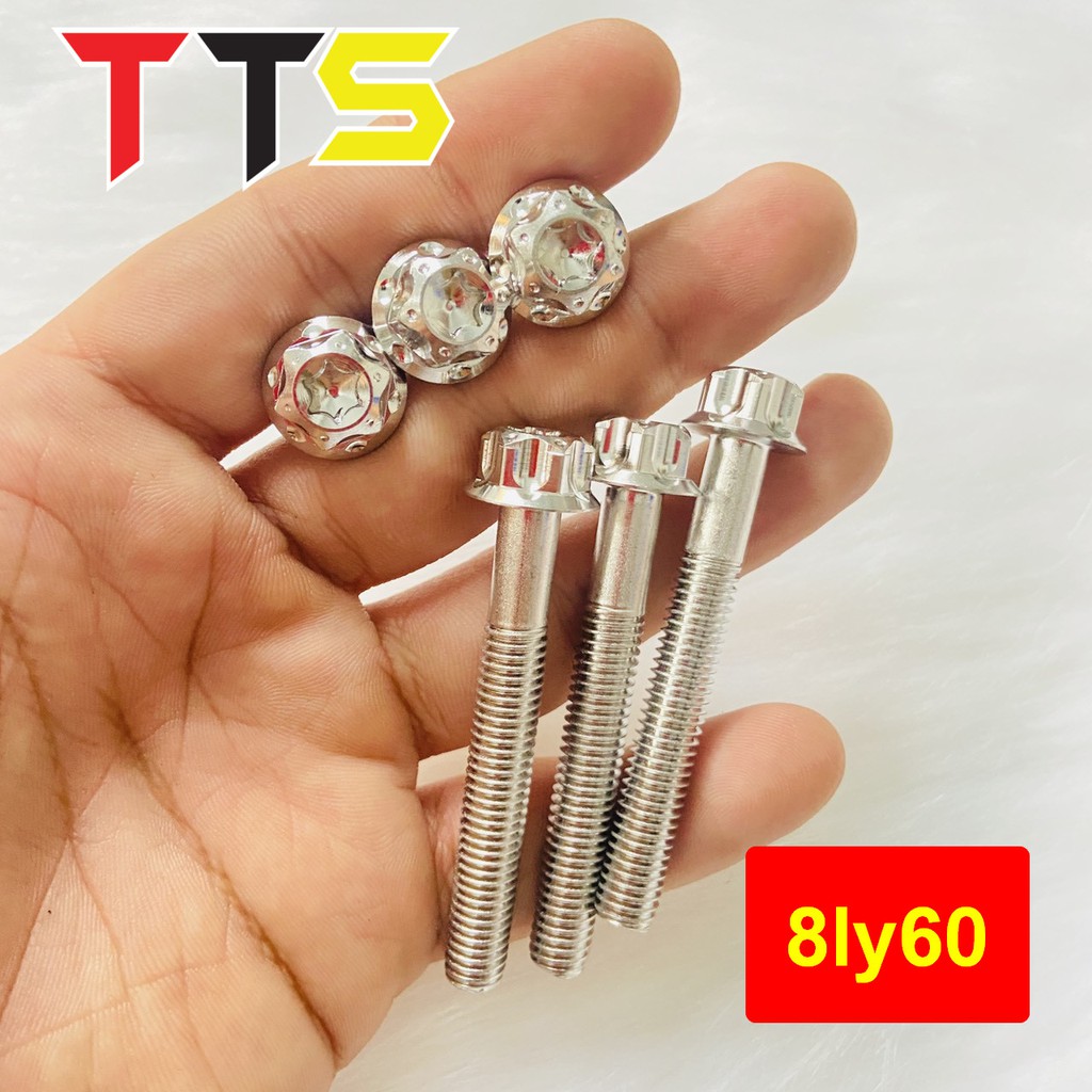 Ốc Salaya 8ly TRỤ size 8ly25, 8ly30, 8ly40, 8ly50, 8ly60 lắp gác chân, treo pô, ghi đông xe máy