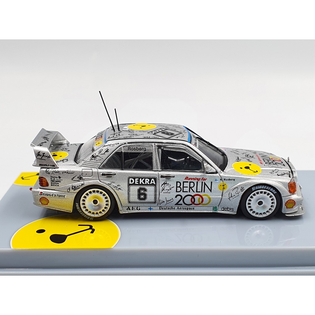 Xe Mô Hình Mercedes-Benz 190E 2.5-16 Evolution II DTM 1992 Keke Rosberg 1:64 Tarmac Works ( Bạc )