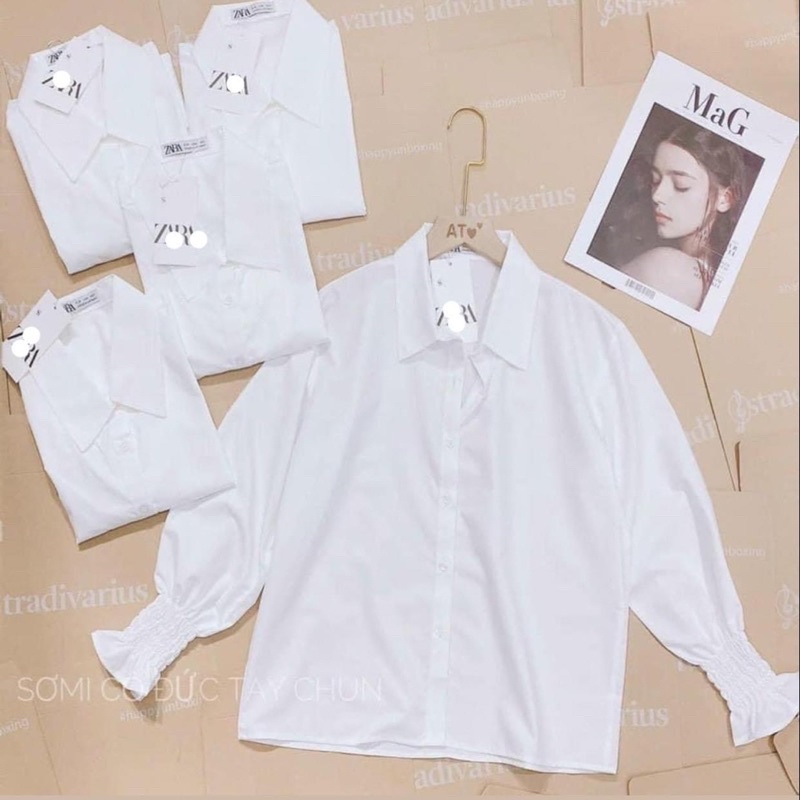 🍊 Sơmi trắng cổ đức tay chun 🍊 | BigBuy360 - bigbuy360.vn