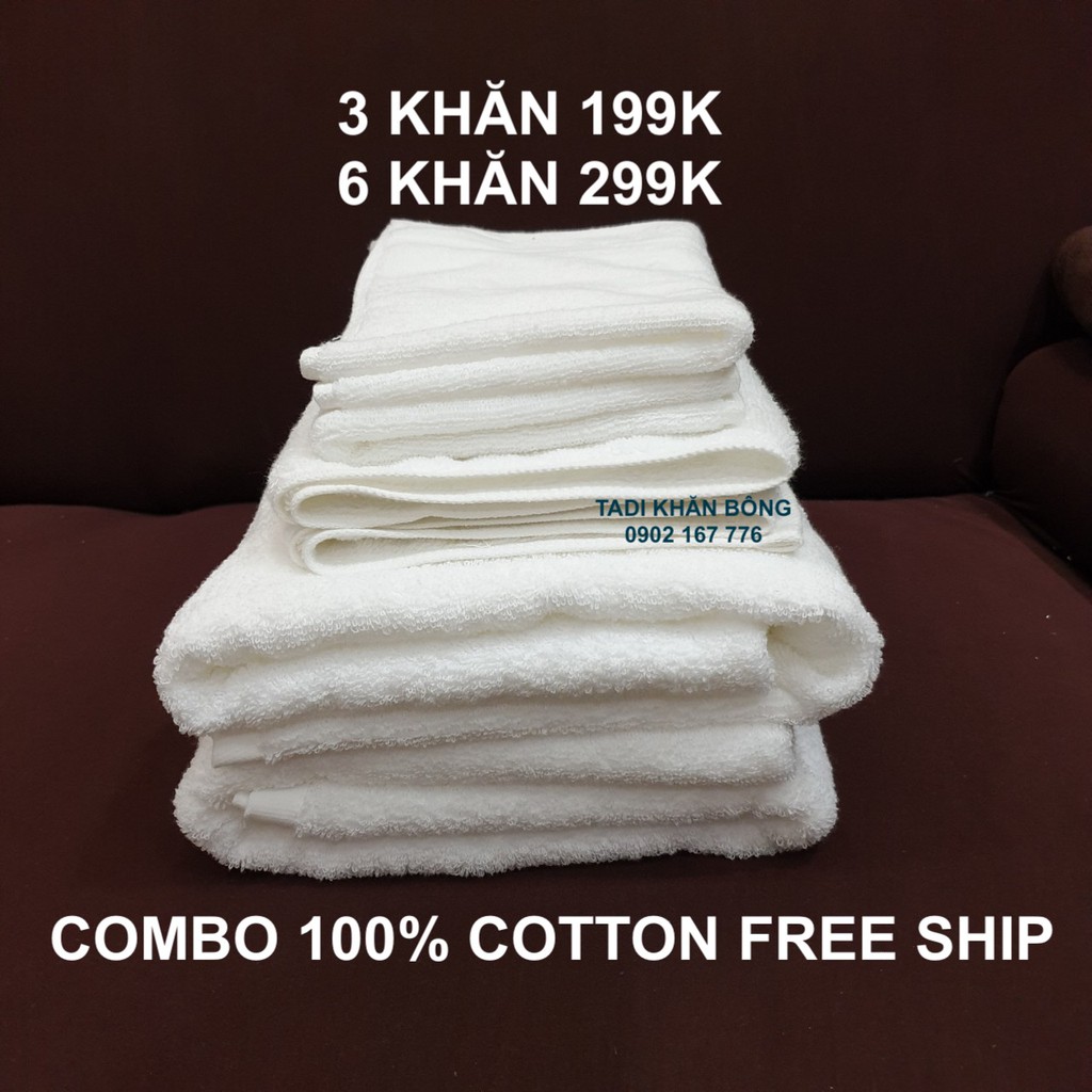 COMBO 6 khăn xuất Nhật dư 100% cotton 2 mặt 2 gội 2 tắm