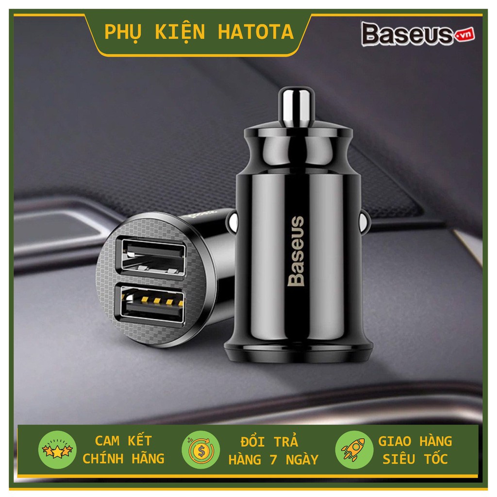 Tẩu Sạc BASEUS C8-K 2 Cổng 5V-3.1A GRAIN MINI