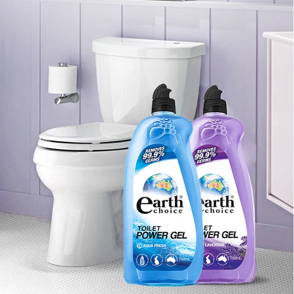 Nước tẩy toilet siêu trắng Earth Choice Úc 750ml thơm hương oải hương, tinh dầu bạch đàn và khoáng biển