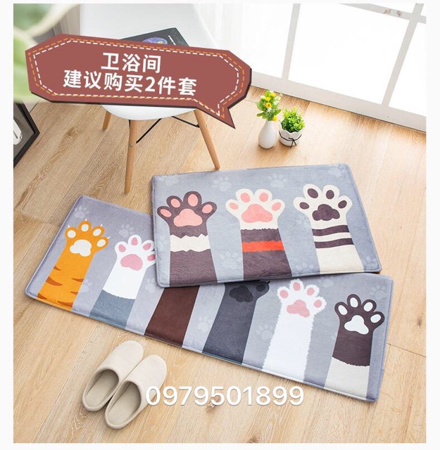 Combo 2 Thảm size 40 x60 và 45 x120(nhiều mẫu)