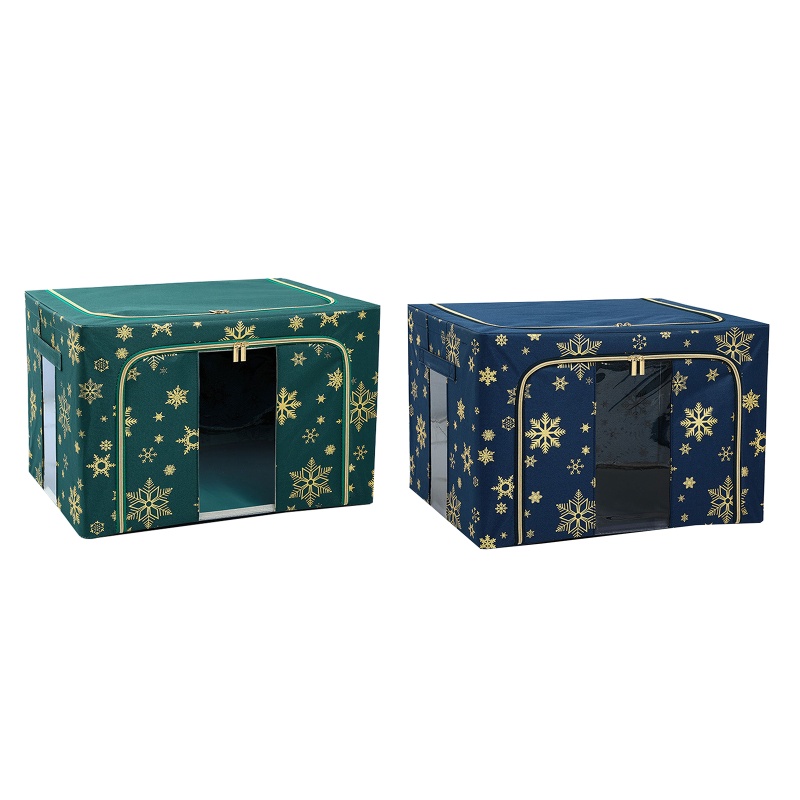 Hộp Đựng Đồ Lót / Vớ / Đồ Lót Bằng Vải Oxford Trong Suốt Họa Tiết Bông Tuyết Chống Thấm Nước