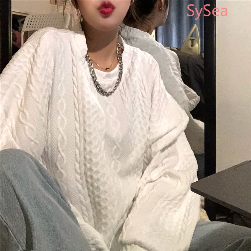 Áo Sweater Cổ Tròn Màu Trơn Thời Trang Mùa Thu Cho Nữ Có size Lớn