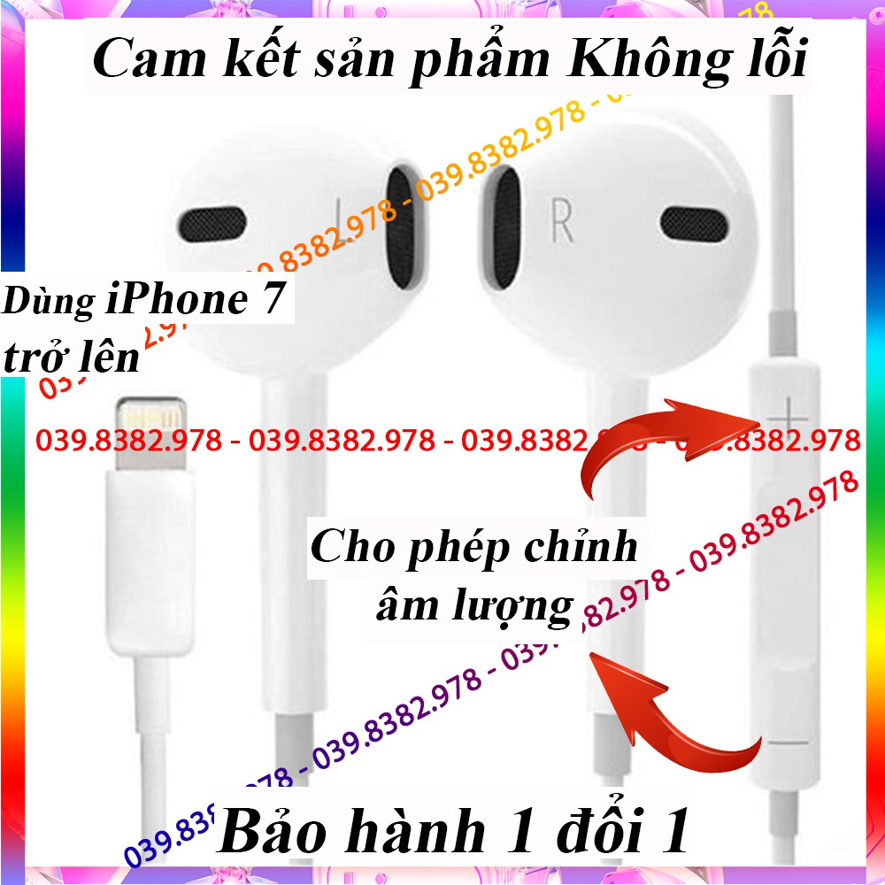 Tai Nghe có dây iPhone 7 8 Plus ✨FREESHIP✨ dùng được cho iPhone X XS Max iPhone 11 12 Pro Max Kết Nối Bluetooth