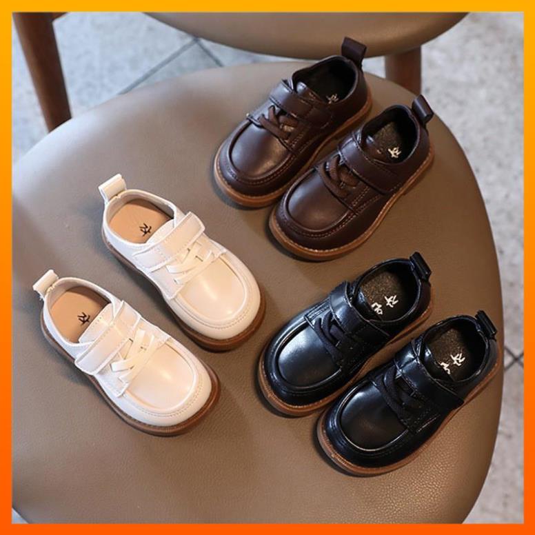 Giày da cho bé trai đế mềm màu trơn phong cách Hàn quốc cho bé, chất da mềm xịn sò-  hàng quảng châu cao cấp, full hộp