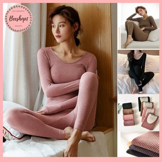 [ CÓ BÁN SỈ ] Bộ len tăm giữ nhiệt,  đông nữ,bộ ngủ dài tay HENNY ROE BLT140