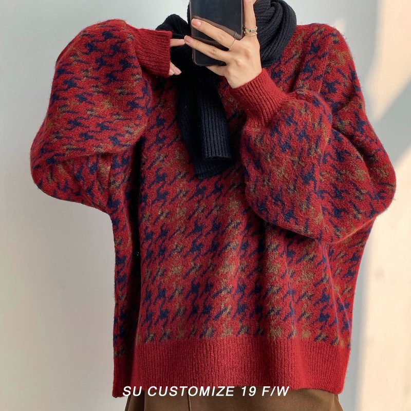 Áo Sweater Cổ Lọ Dáng Rộng Chất Liệu Dày Dặn Mềm Mại Thời Trang Mùa Đông Phong Cách Hồng Kông Cổ Điển Cho Nữ | BigBuy360 - bigbuy360.vn