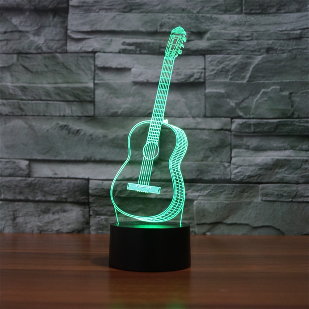 Đèn Led Để Bàn Hình Guitar 3D Đổi Màu Độc Đáo