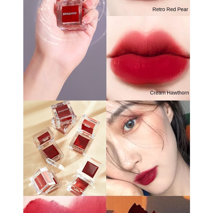 [Hàng mới về] Son môi dưỡng ẩm SHAQINUO trang điểm lâu trôi thiết kế đá viên mini nhiều màu sắc