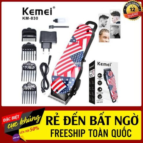 💥Tặng kèm💥 Tông đơ cắt tóc Kemei KM830 Gắn Cờ Mỹ Hàng Chính Hãng 💥BẢO HÀNH 12 THÁNG💥