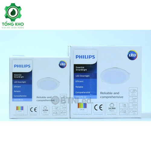 Bộ đèn led âm trần tròn Philips DN027B G2 - Dải công suất rộng, kiểu dáng đa dạng - Tổng kho kim khí điện nước