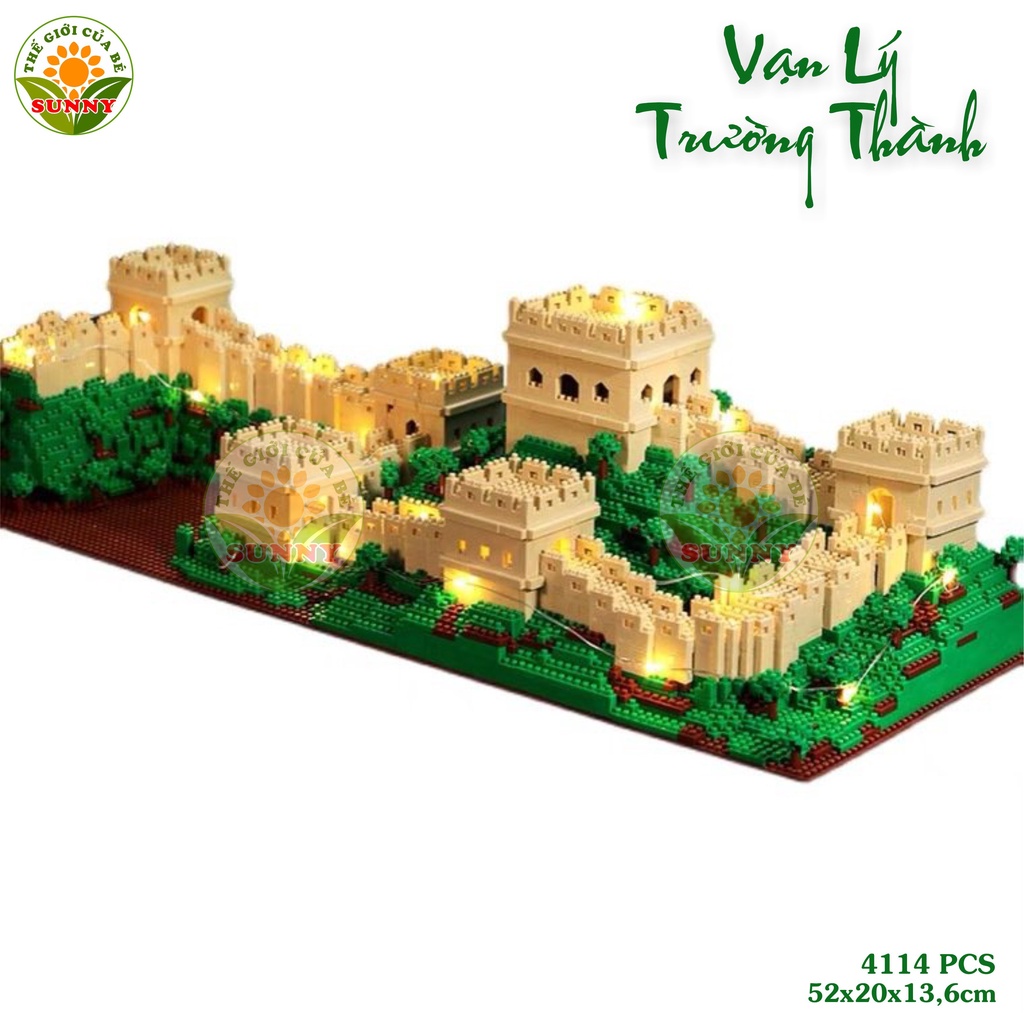 Xếp hình lego hình Vạn Lý Trường Thành - Đồ chơi lắp ráp rèn luyện trí thông minh - Sunny