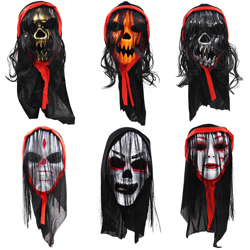 [Magpie] Mặt Nạ Hóa Trang Halloween Kinh Dị Vui Nhộn Kèm Tóc Giả Và Mặt Nạ Phát Sáng