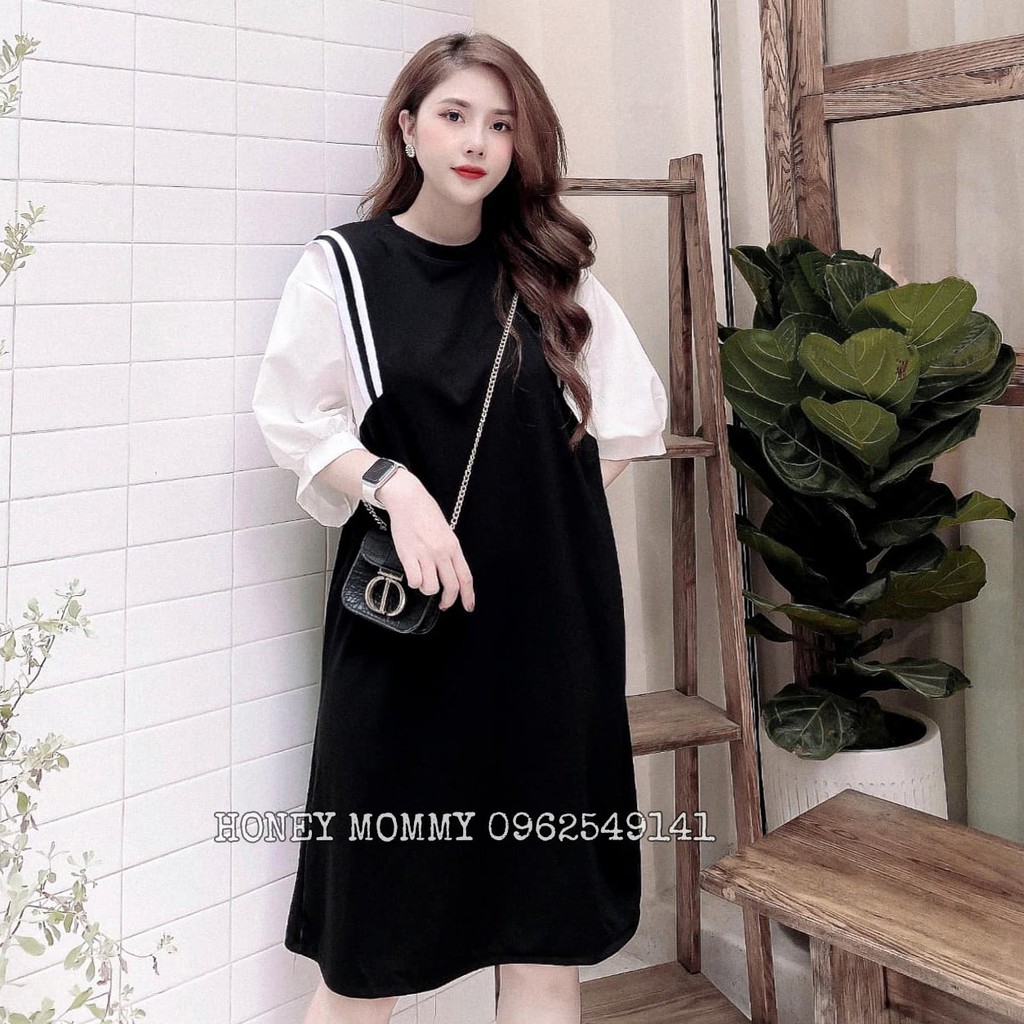 Đầm Bầu Mùa Hè Tay Lỡ Váy Bầu Dáng Suông Công Sở Mặc Nhà HD3601 Honey Mommy