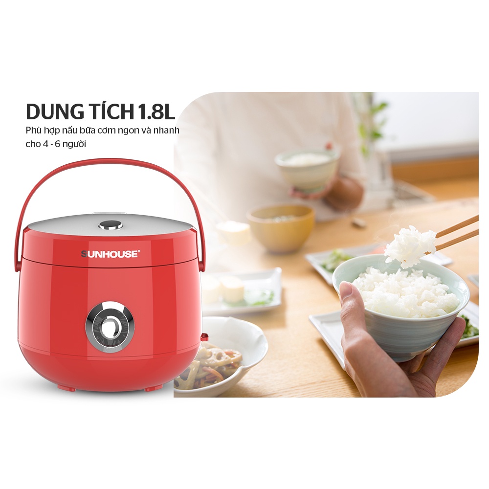 Nồi cơm điện Sunhouse shd8606r 1.8L hàng xịn đẹp bền rẻ [Hàng trưng bày rẻ có cả hàng mới