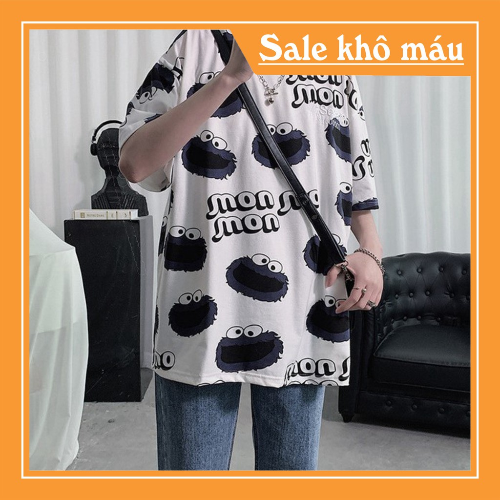 Áo thun tay lỡ unisex form rộng Mon Mon phong cách ulzzang siêu hot | BigBuy360 - bigbuy360.vn